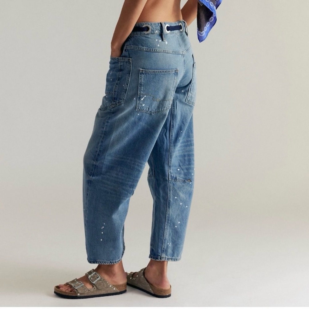WE THE FREE by Free People: “Moxie” Low Slung Pull-On Barrel Jeans NWT - Picture 3 of 12